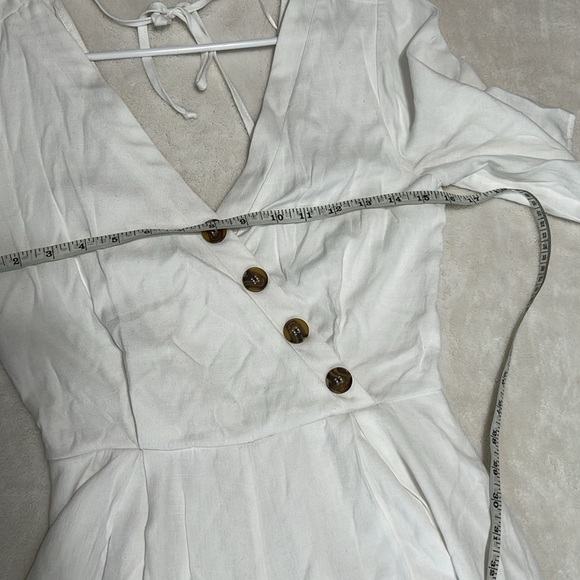Blue Rain White Button-Front Jumpsuit/Romper - Picture 8 of 10